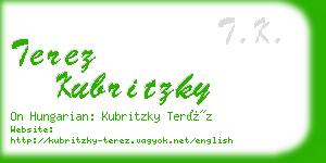 terez kubritzky business card